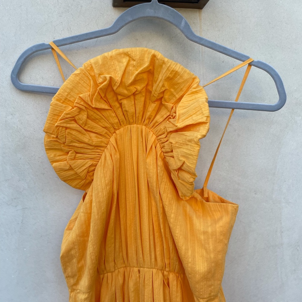 ❌SOLD❌Mara Hoffman Clareta Dress Saffron Yellow Midi - Picture 11 of 15